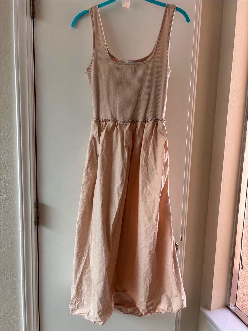 a new day Peach Sleeveless Gathered-Waist Midi Dress